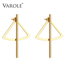 VAROLE Gold Color Long Earrings for Women Simple Stud Earring Girl Stainless Steel Fashion Jewelry Wholesale 2024 - buy cheap