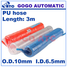 Length 3m outside diameter 10mm inside diameter 6.5mm PU10x6.5 transparent pu hose + Quick Connector pneumatic pu spring tube 2024 - buy cheap