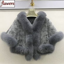 Winter Women Quality Real Mink Fur Coat Natural Warm Mink Fur Jacket With Fox Fur Collar Lady Fashion 100% Genuine Fur Outerwear 2024 - buy cheap
