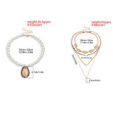 Ingemark Multi layer White Imitation Pearl Choker Necklace Bohemian Shell Pendant Necklaces Full Seashell Chain Women Jewelry 2024 - buy cheap