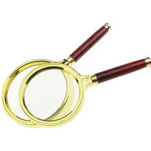 1Piece 80mm 90mm Handheld Reading 10X Magnifier Watch Phone Repair Magnifying Glass Imitation Wood Handle Lupa Loupe 2024 - buy cheap