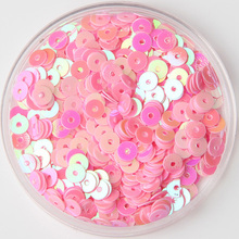 Lantejoulas soltas redondas 50g 5mm, lantejoulas pvc para costura diy decoração interior rosa ab 2024 - compre barato