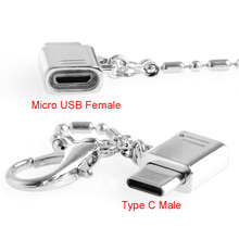 O envio gratuito de Metal USB-C 3.1 Tipo C Masculino para Micro USB 2.0 Feminino Converter Connector 2024 - compre barato