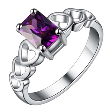 purple zircon  love heart shiny  Silver plated ring, silver fashion jewelry ring For Women&Men , /VTJUQLBP WSMQGCET 2024 - buy cheap
