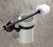 Black Oil Rubbed Brass Wall Mounted Modern Bathroom Ceramic Cup + Brass Toilet Brush Holder Set Wba119a 2024 - buy cheap