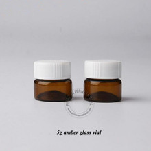 24pcs/Lot Hot sale Amber 5ml Glass Eye Cream Jar Small Empty  5g Women Cosmetic Container 5cc Refillable Sample Test Pot 2024 - buy cheap