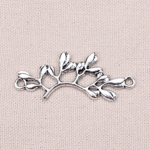 20pcs/lot 16*38mm Zinc Alloy Antique Silver Color Leaf Charms Connectors DIY Necklace Bracelet Anklet Jewelry Making Accessories 2024 - buy cheap