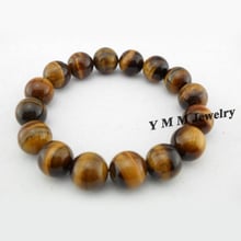 Wholesale 5pcs Natural Tiger's Eye Stone Bracelet 12mm Tigerite Bracelet For Gift 2024 - buy cheap