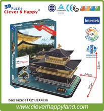 clever&happy land  3d puzzle model Japan Kinkakuji child educational toys adult puzzle model games for children 2024 - buy cheap