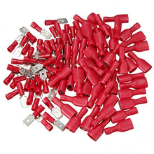 100pcs Red Insulated Spade Electrical Connector Terminal Male/Female Kit-W310 2024 - buy cheap