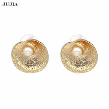 Wholesale Shell Shaped Earrings Imitation Pearls Gold Fashion Jewelry Trendy Stud Simulated Pearl Earrings For Women 2024 - buy cheap