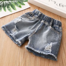 2021 Hot Summer New Fashion 3 4 6 8 10 12 Years Toddler Children Clothes Edges Hole Kids Baby Denim Jeans Shorts For Girls 2024 - buy cheap