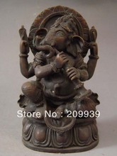 bir 00378 6" Tibet Tibetan Purple Bronze Elephant Headed God Ganesh Statue 2024 - buy cheap