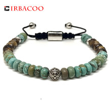 IRBACOO 2020 Luxury Men Bracelet Cut Tiger Eyes Natural Stone Macrame Bracelet For Men Jewelry Gift 2024 - buy cheap