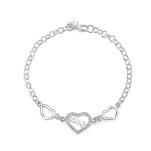 Pulsera chapada en plata para mujer, joya con forma de corazón para boda, regalo romántico, brazaletes de cadena, envío directo 2024 - compra barato