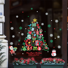 Мультфильм Рождественская елка Санта Клаус настенные стикеры снежинки магазин окно домашний декор новый год настенные наклейки ПВХ росписи искусства diy плакаты 2024 - купить недорого