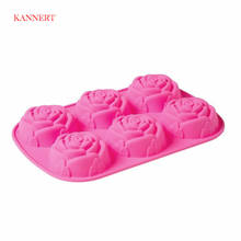 1pc 6 Rose Flower Silicone Cake Mold Ice Cream Chocolate Soap Pastry Mould 3D Cupcake Bakeware Kitchen Baking Dish Cake Pan Tool 2024 - buy cheap