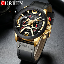CURREN Mens Watches Top Brand Luxury Fashion Casual Waterproof Chronograph Date Genuine Leather Sport Military Male Clock 8329 2024 - buy cheap