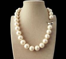 Collar de cuentas redondas de 18 pulgadas, collar de perlas naturales auténticas de 14mm, con concha blanca del Mar del Sur, gran oferta, nuevo 2024 - compra barato
