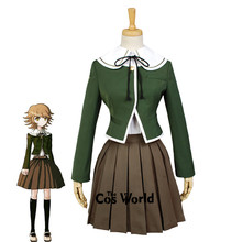 Danganronpa-uniforme escolar Fujisaki Chihiro, abrigo, camisa, vestido, disfraz de Anime, Cosplay 2024 - compra barato