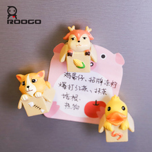 Roogo fridge magnet souvenir cartoon animal cute refrigerator sticker magnets for crafts home decoration resin kitchen magnet 2024 - buy cheap