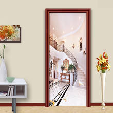 Настенная 3D лестница в европейском стиле, фон для росписи стен гостиной, прохода, спальни, двери, наклейка из ПВХ, настенная бумага 2024 - купить недорого