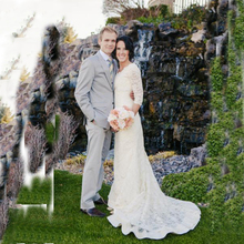 Vestido de noiva personalizado, veste de casamento com mangas de três quartos e renda branca, 2015 2024 - compre barato
