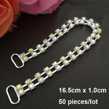 50pcs/lot Double Row White AB Crystal Rhinestone Bikini Connectors DIY Women Swimming Underwear Decorations Chain Accessories 2024 - buy cheap