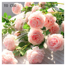 YO CHO 3 Heads Artificial Flowers Yellow Peonies Silk Flowers Peony Artificial Flower White Wedding Decor for Home Fake Peonies 2024 - buy cheap