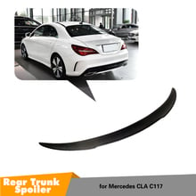 Asa traseira Tronco Spoiler Para Mercedes-Benz CLA Classe C117 Sedan Base de Sport CLA250 CLA45 AMG 2014- 2019 Fibra Caron 2024 - compre barato