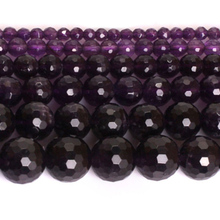 4-14 мм AAA натуральные темно-пурпурные аметисты Круглые граненые бусины для самостоятельного изготовления ювелирных украшений аксессуары 15 ''для женщин 2024 - купить недорого