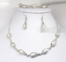 Jewelry 001017 New Natural White Baroque Freshwater Pearl Necklace Bracelet Earrings Set AAA 2024 - buy cheap