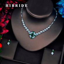 HIBRIDE European Fashion Female Zircon Jewelry Small Set Flowers Necklace Earrings Set Wedding Simple Jewelry Set N-664 2024 - buy cheap