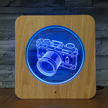 Canno câmera 3d led plástico abs luz da noite diy personalizado lâmpada de mesa crianças cores presente decoração para casa dropshipping 2671 2024 - compre barato