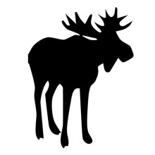 9.8*13CM Moose Car Sticker Decal Cartoon Animal Motorcycle Accessories Car Styling Black Silver C2-0390 2024 - buy cheap