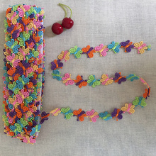 Tela de encaje de tul africano para accesorios de ropa, encaje de guipur colorido de mariposa, 2,5 cm de ancho, 15 yardas de largo, YYN20 2024 - compra barato