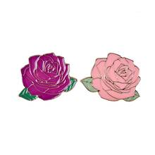 free shipping 10PCS/ LOT wholesale fashion bag shirts jean accessories metal enamel rose flower  brooch pin badge 2024 - buy cheap