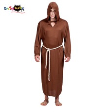 Erashioky medieval monge traje jedi mestre com capuz manto renascentista sacerdote traje de halloween purim cosplay 2024 - compre barato