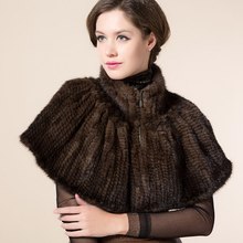 ZDFURS * 100% Genuine Mink Fur Shawl mink fur Poncho Women Knitted Mink Fur Cape Winter Outwear Overcoat Jackets 2024 - buy cheap