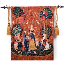 138*105cm Estilo Europeo Bélgica arte Medieval tejido textil hogar serie de unicornio dormitorio Noblewoman tapiz colgante de pared imagen 2024 - compra barato