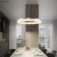 Accesorios de iluminación acrílicos con anillo LED para el hogar, suspensión decorativa para comedor, dormitorio y estudio, candelabros de negocios modernos 2024 - compra barato