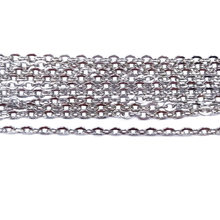 Correntes de cabo banhadas a rodio, corrente de metal com encaixe para joias, 100m, 2x3mm, 3x4mm 2024 - compre barato