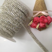 5Yards Bridal Beaded Silver Golden Rhinestone Trim Appliques Banding For Wedding Dress Sash Belt 2024 - buy cheap