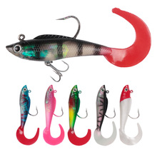 1pcs Soft with Lead Fishing lures 9.5cm/18g Long tail 6 colors artificial 3D eyes Fish baits treble hooks fishing tackle 2024 - buy cheap