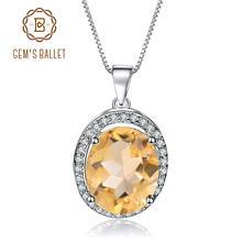 GEM'S BALLET 925 Sterling Silver Birthstone Fine Jewelry 1.79Ct Natural Citrine Gemstone Pendant Necklace for Women Wedding 2024 - buy cheap