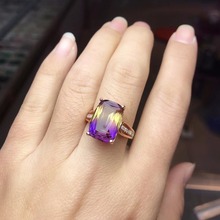 Anillo de plata 925 con amatista natural para mujer, GEMA de color raro, Nueva Artesanía, Bonitos colores 2024 - compra barato