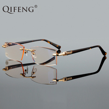 Óculos de leitura unissex, óculos de leitura sem aro e de diamante, presbiopia para dioptria + 1.0 + 1.5 + 2.0 + 2.5 + 3.0 qfgia 2024 - compre barato