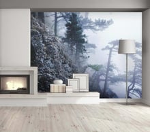 Papel de parede decorativo, floresta, árvores, paisagem, plano de fundo, pintura de parede 2024 - compre barato