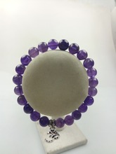 Fashion bracelets 3D pendant 8MM Purple Quartz bracelet Purple Crystal beads mala bracelet beads yoga bracelets 2024 - buy cheap