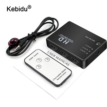 Kebidu-cabo divisor com controle remoto, mini divisor com 3 portas, 1080p, para ps3, dvd, hdtv 2024 - compre barato